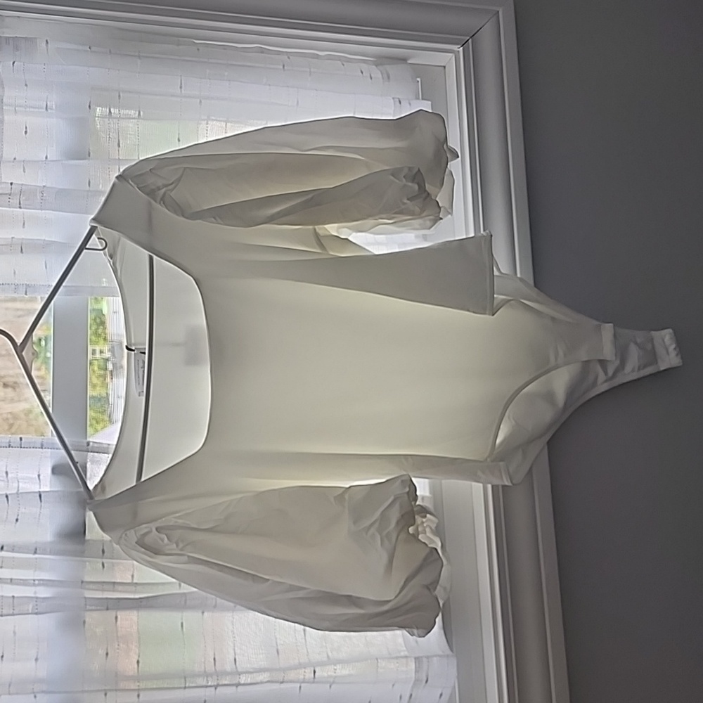 White Puffy Sleeve Body suit *New with Tags*
